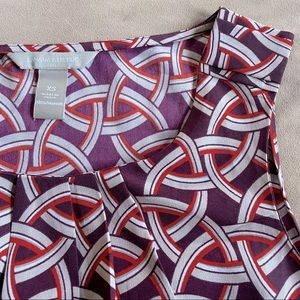 Banana Republic Factory Sleeveless Blouse - Purple/Orange Print, Size XS